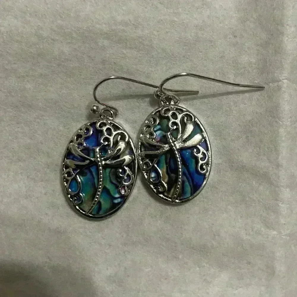 Boho Dragonfly Alloy Earrings NWOT